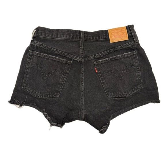 Levi’s Premium 501 High Rise Shorts Distressed Black - Women’s 30 - Picture 2 of 9